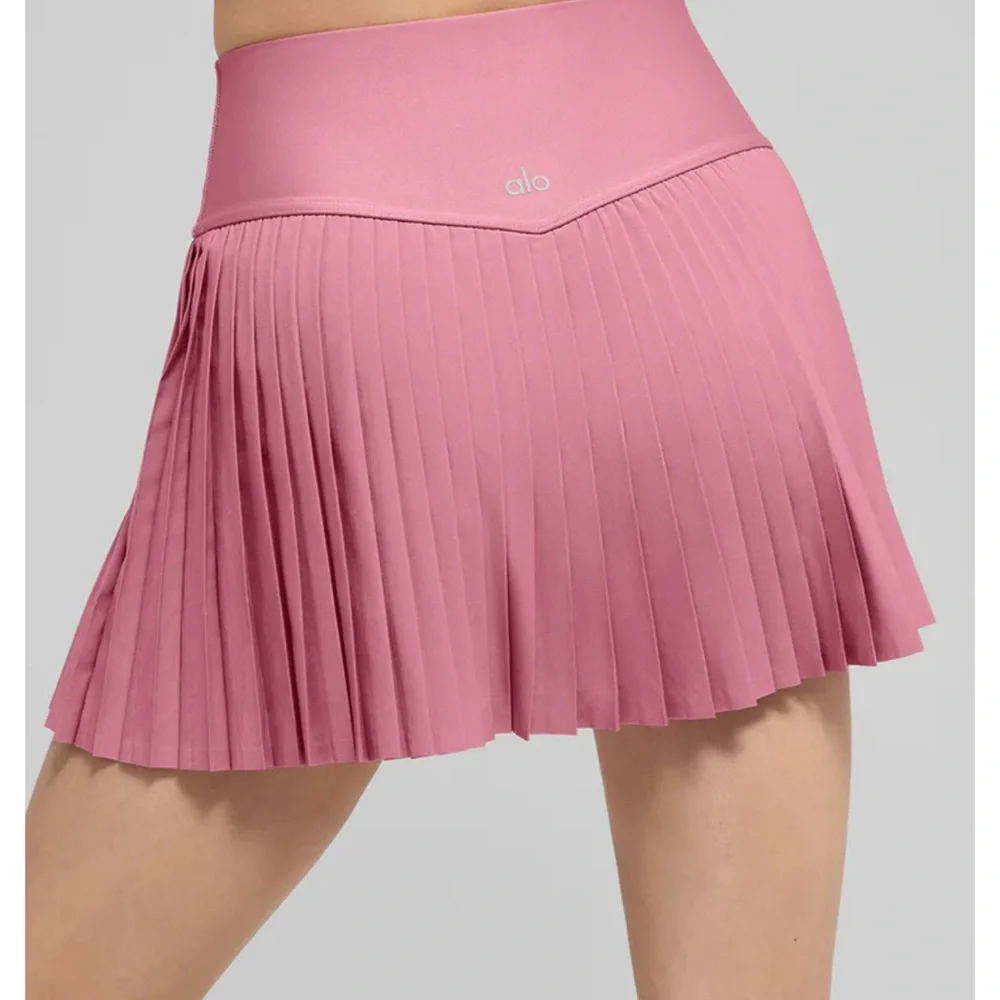 ALO Yoga Mauve A-Line Pleated Skirt